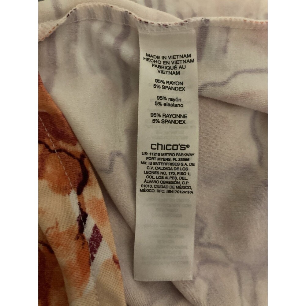 Chico's Dress Asymmetrical Womens 2 M/L Sleeveless Floral Midi Boho Tropical - Picture 9 of 10